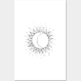 Linework sun moon Posters and Art